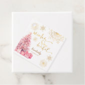 ウィンターオンダーランドピンクと金ゴールドスノーフレーク フェイバータグ (インサイチュ)