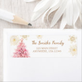 ウィンターオンダーランドピンクと金ゴールドスノーフレーク ラベル (インサイチュ)