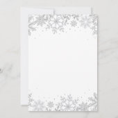 ウィンターオンダーランドファースト誕生日シルバースノーフレーク 招待状 (裏面)