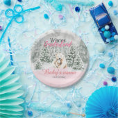 ウィンターオンダーランドファースト誕生日ベアスノーウィーフォレスト ペーパープレート (パーティー)