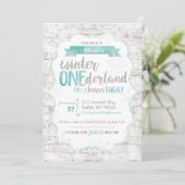 ウィンターオンダーランドファースト誕生日招待状 招待状 (スタンド正面)