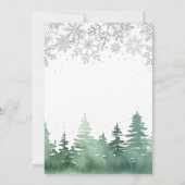 ウィンターオンダーランドファースト誕生日雪片の木 招待状 (裏面)