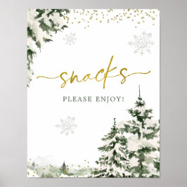 ウィンターオンダーランドフォレストファースト誕生日スナック ポスター