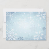 ウィンターオンダーランド最初の誕生日パーティースノーフレーク 招待状 (裏面)