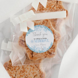 ウィンターオンダーランド誕生日パーティーありがとうラベル ラウンドシール