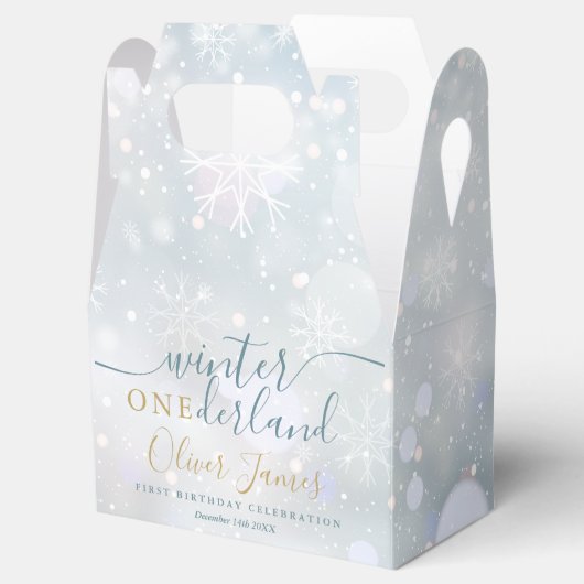 ウィンターオンダーランド1stバースデーブルーと金ゴールド フェイバーボックス (オープン)