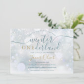 ウィンターオンダーランド1stバースデーブルーと金ゴールド 招待状 (スタンド正面)