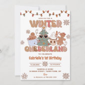 ウィンターオンダーランドGroovyクリスマスバースデーパーティー 招待状 (正面)