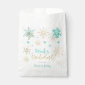 ウィンターオンデルランドのきらきらした雪の結晶の誕生日 フェイバーバッグ (正面)