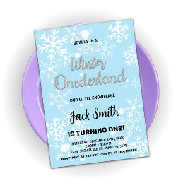 ウィンターオンデルランドの誕生日招待状の雪の結晶 招待状