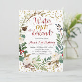 ウィンターオンデルランドクリスマスリース誕生日 招待状 (スタンド正面)