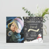 ウィンターオンデルランド1歳の誕生日招待状 招待状 (スタンド正面)