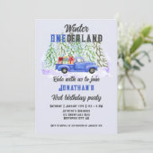 ウィンターオンデルランド ファーストバースデー ブルートラック ボーイズ 招待状 (スタンド正面)