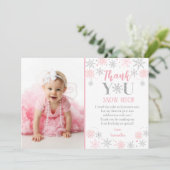 ウィンターオンデルランド 1歳の誕生日 お礼カード 招待状 (スタンド正面)