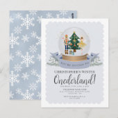 ウィンターオンデーランドのくるみ割り人形　ファーストバースデー招待状 ポストカード (正面/裏面)