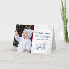 ウィンターオンデーランドのホッキョクグマの誕生日ありがとう サンキューカード