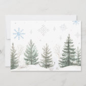 ウィンターオンデーランドの動物たちの誕生日写真 招待状 (裏面)