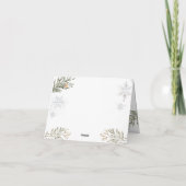 ウィンターオンデーランドの森の動物の誕生日折り紙 サンキューカード (裏面)