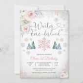 ウィンターオンデーランドの誕生日招待状 招待状 (正面)