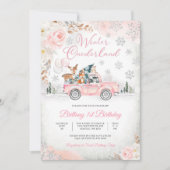 ウィンターオンデーランドの誕生日招待状 招待状 (正面)