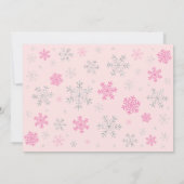 ウィンターオンデーランドピンクシルバーガール1歳誕生日 招待状 (裏面)