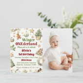 ウィンターオンデーランド1歳誕生日クッキー クリスマス 招待状 (スタンド正面)