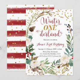 ウィンターオンデーランド クリスマスリース 誕生日 招待状
