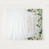 ウィンターオンデーランド フローラル スノーフレーク 背景 タペストリー (正面(横))