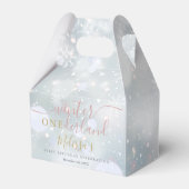 ウィンターオンデーランド 1歳の誕生日 ピンクとゴールド フェイバーボックス (裏面サイド)