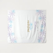 ウィンターオンデーランド 1歳の誕生日 女の子 かわいい雪 タペストリー (正面(横))