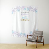 ウィンターオンデーランド 1歳の誕生日 女の子 かわいい雪 タペストリー (インサイチュ)