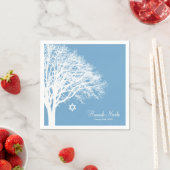 ウィンターオークツリーブルーホワイトバルミツワーカスタム スタンダードカクテルナプキン (インサイチュ)