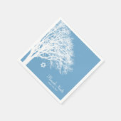ウィンターオークツリーブルーホワイトバルミツワーカスタム スタンダードカクテルナプキン (角)