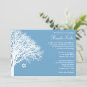 ウィンターオークツリーブルーホワイトバルミツワー招待状 招待状 (スタンド正面)