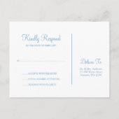 ウィンターオークツリーブルーホワイトバルミツワーRSVP インビテーションポストカード (裏面)