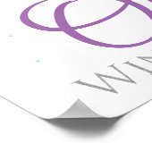 ウィンターオーネダーランド誕生日ウェルカムサインパープル ポスター (角)