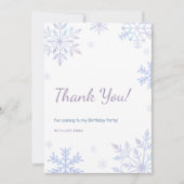 ウィンターオーネダーランド誕生日スノーフレークありがとう 招待状 (正面)