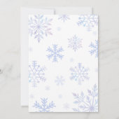 ウィンターオーネダーランド誕生日スノーフレークありがとう 招待状 (裏面)
