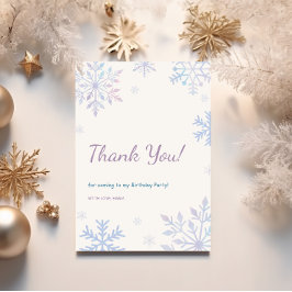 ウィンターオーネダーランド誕生日スノーフレークありがとう 招待状