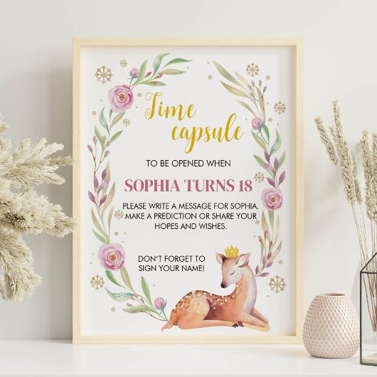 ウィンターオーネダーランド誕生日タイムカプセルサイン ポスター