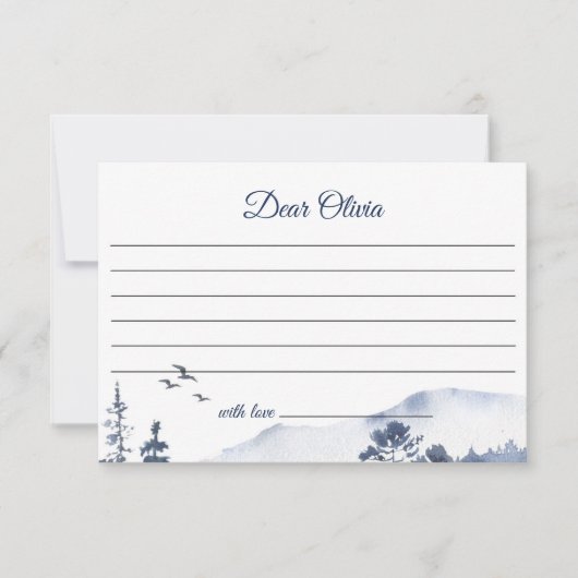 ウィンターオーネダーランド誕生日タイムカプセルノートカード 招待状 (正面)