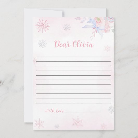 ウィンターオーネダーランド誕生日タイムカプセルノートカード 招待状 (正面)