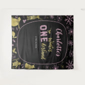 ウィンターオーネダーランド誕生日バックドランドスノーフレーク タペストリー (正面(横))