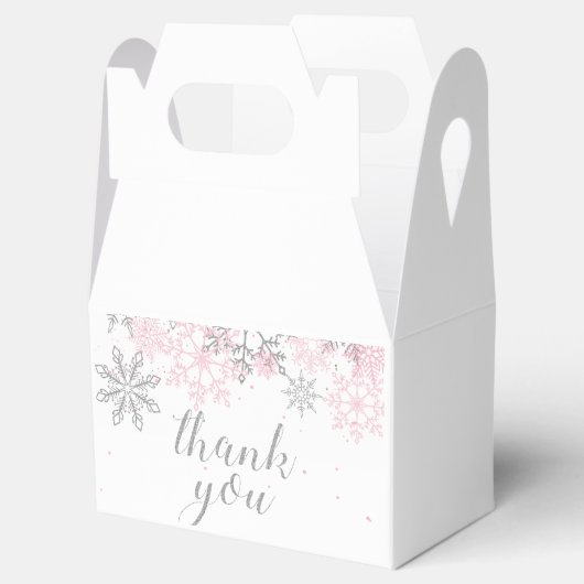 ウィンターオーバーランドピンクシルバースノーフレーク感謝していユー フェイバーボックス (オープン)