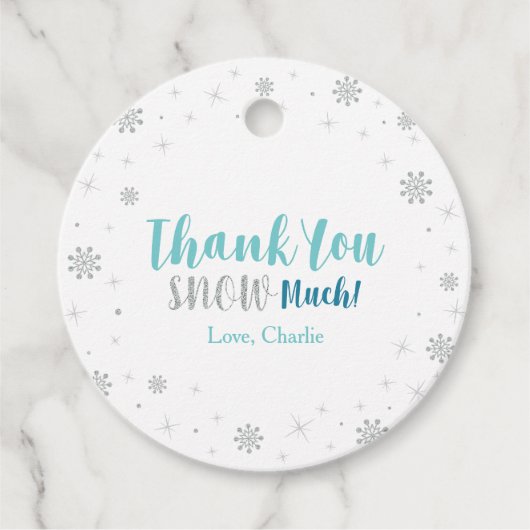 ウィンターオーバーランド、シルバー&ミント1歳の誕生日パーティー フェイバータグ (正面)