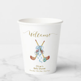 ウィンターオールスターボウホッケーベイビーシャワーのウェルカム 紙コップ