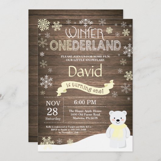 ウィンターオ素朴ネダーランド1st誕生日招待状 招待状 (正面/裏面)