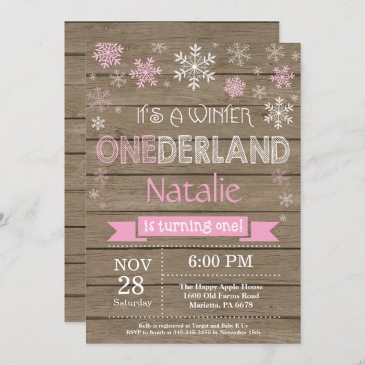 ウィンターオ素朴ネダーランド1st誕生日招待状 招待状 (正面/裏面)