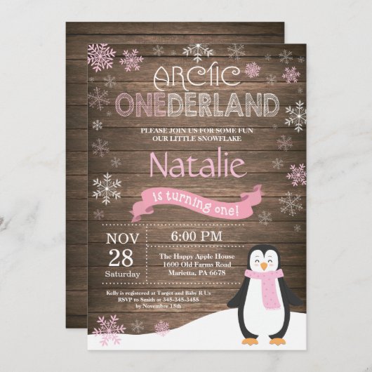 ウィンターオ素朴ネダーランド1st誕生日招待状 招待状 (正面/裏面)