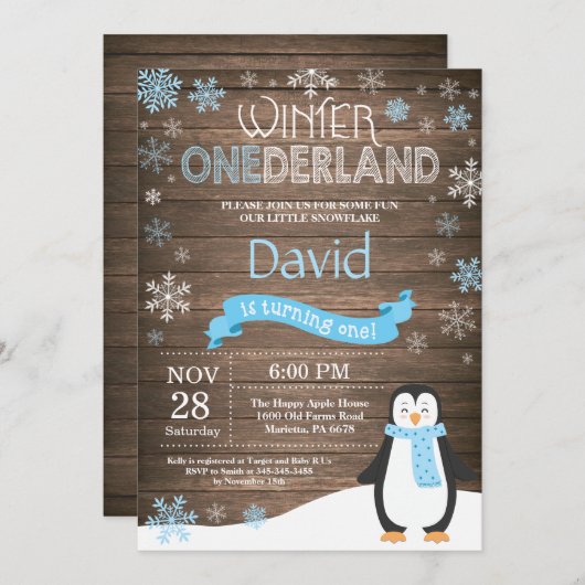 ウィンターオ素朴ネダーランド1st誕生日招待状 招待状 (正面/裏面)